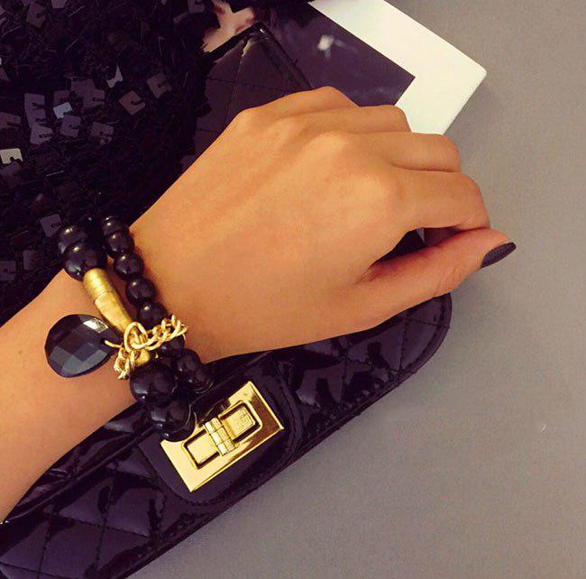 دستبند مشکی طلایی