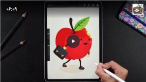 آموزش نقاشی سیب - نقاشی دیجیتال