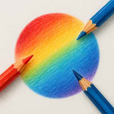 آموزش ترکیب رنگ ها در نقاشی با مداد رنگی