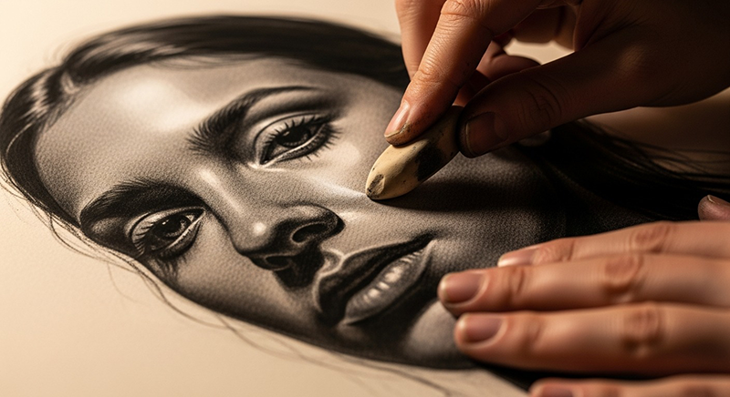 تکنیکهای برجستهسازی در نقاشی سیاه قلم