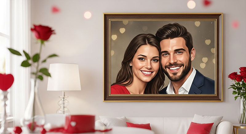 سفارش نقاشی دو نفره عاشقانه