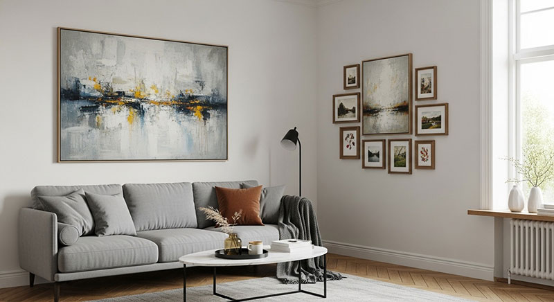 راهنمای جامع انتخاب سایز مناسب تابلو نقاشی برای دیوار منزل شما