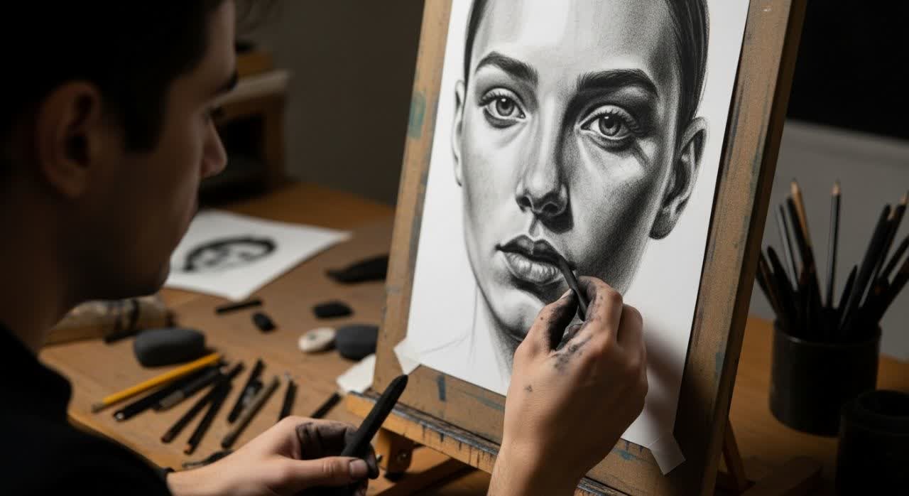 قیمت نقاشی سیاه قلم و طراحی چهره: راهنمای جامع هزینه و سفارش 12 قیمت نقاشی سیاه قلم و طراحی چهره: راهنمای جامع هزینه و سفارش